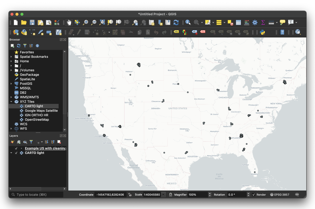 QGIS map